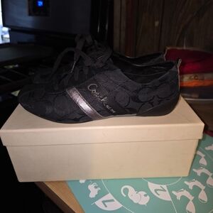 Coach Black Monogram Lace-Up Shoes
